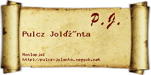 Pulcz Jolánta névjegykártya
